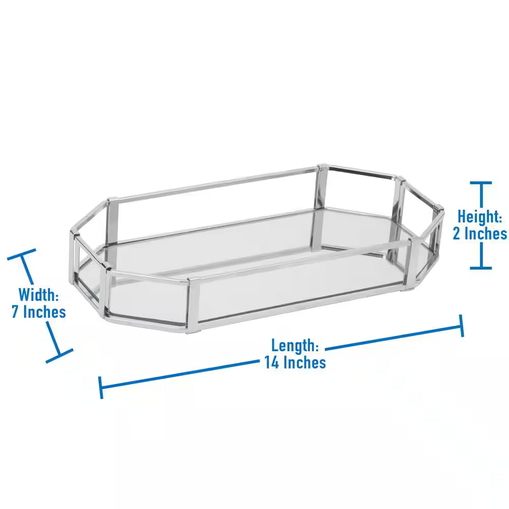 Rectangular Design Mirror Vanity Tray
